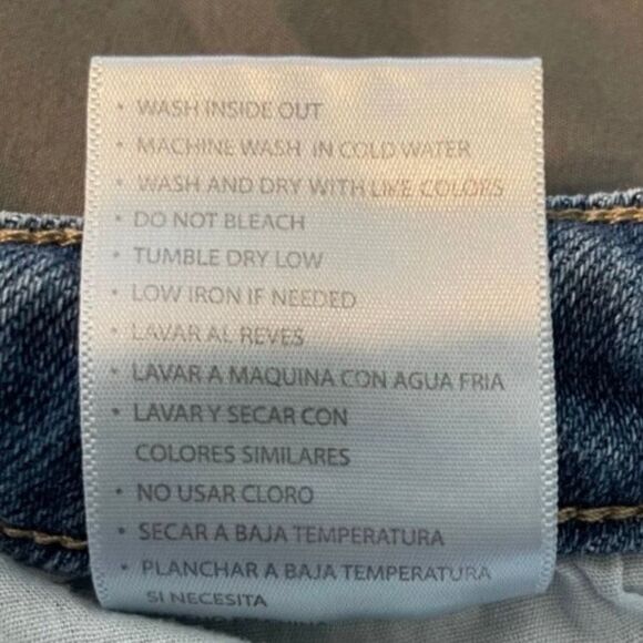 KanCan Signature High Rise Jean Skirt Blue Denim Distressed Mini Raw Hem 23 - Picture 4 of 6